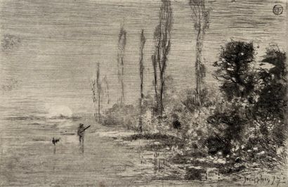 After Félix BUHOT (1847-1898) Le chasseur...