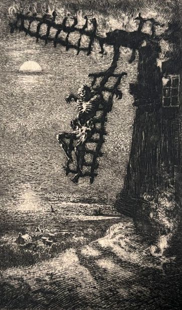 After Félix BUHOT (1847-1898) On allume des...