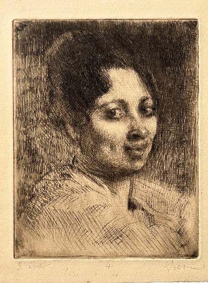 After Albert BESNARD (1849-1934) Peppina,...