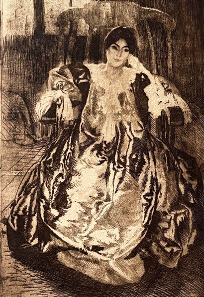 After Albert BESNARD (1849-1934) La robe...