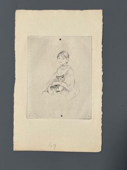 After Berthe MORISOT (1841-1895) Jeune fille...