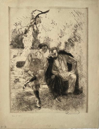 After Albert BESNARD (1849-1934) Confidences...