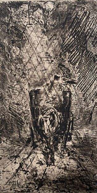 After Félix BUHOT (1847-1898) Pluie et parapluie,...