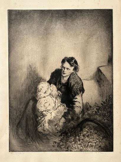 After Edgar CHAHINE (1874-1947) La marchande...