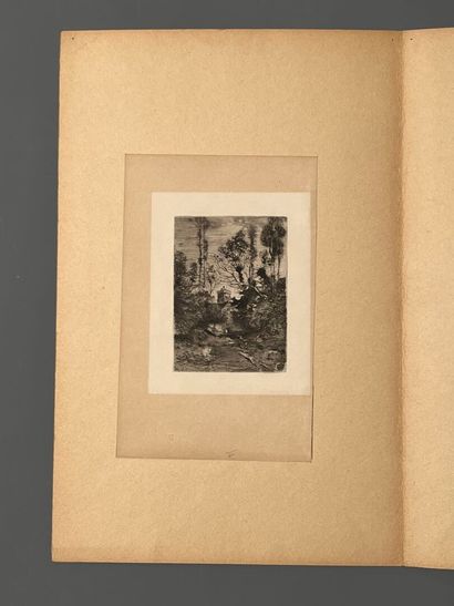 After Félix BUHOT (1847-1898) L'angélus,...