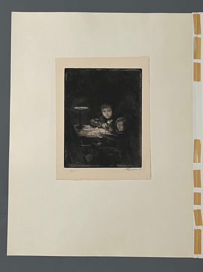 After Albert BESNARD (1849-1934) Deux enfants...