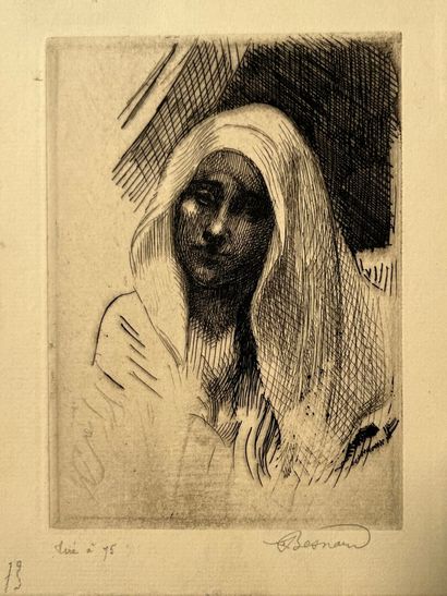 After Albert BESNARD (1849-1934) Femme au...