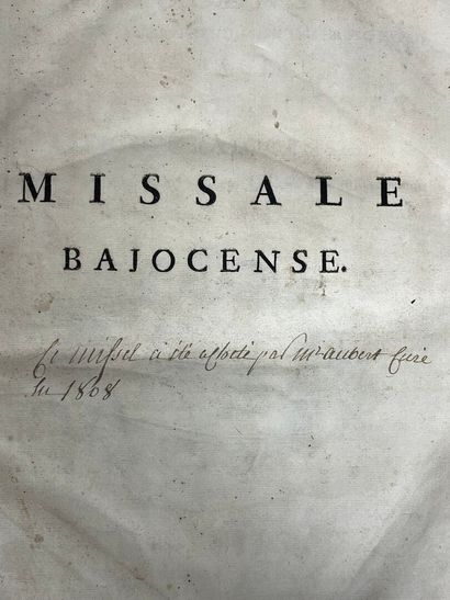 [Missel. Bayeux. 1743]. MISSALE BAJOCENSE....