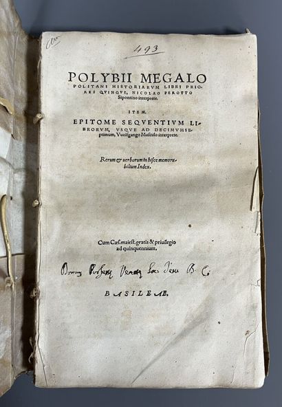 [Sixteenth-century book]. POLYBE. Polybii...