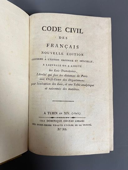 [Turin printing]. CODE CIVIL des Français....
