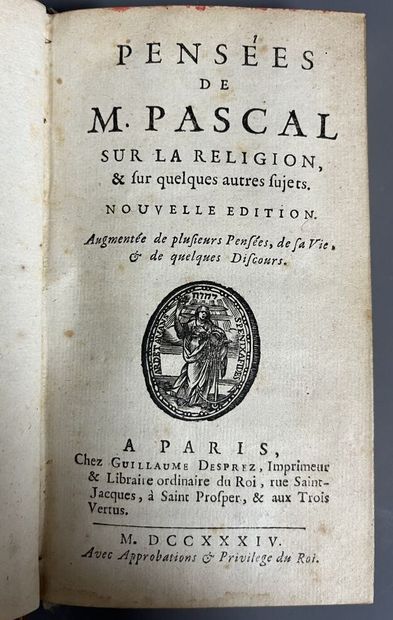PASCAL (Blaise). Pensées.... sur la religion...