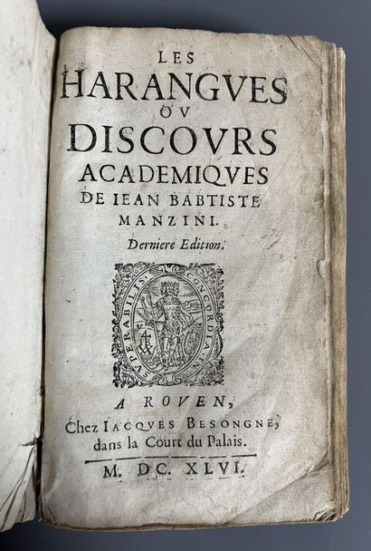MANZINI (Giovanni Battista). Les harangues...