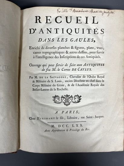 LA SAUVAGÈRE (François-Félix de). Recueil...