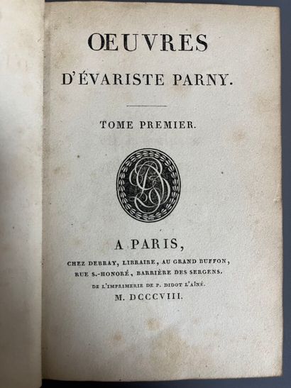 PARNY (Évariste). OEuvres. À Paris, Chez...