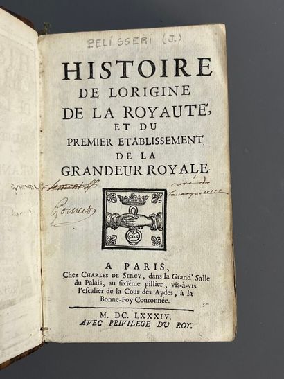 [PELISSERI (Jean de)]. Histoire de l'origine...