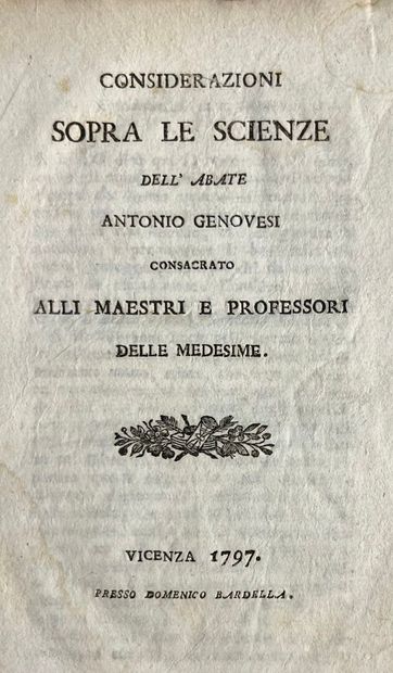 GENOVESI (Antonio). Considerazioni sopra...
