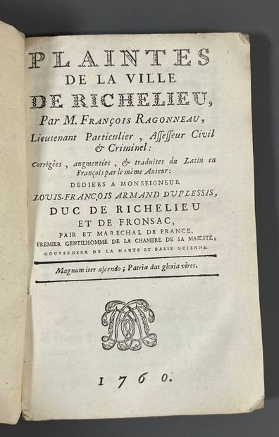 [Richelieu]. RAGONNEAU (François). Plaintes...