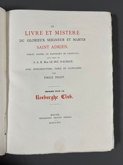 PICOT (Émile), ed. Le Livre et mistere du...