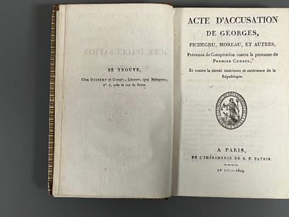 [Consulate]. [Conspiracy of An XII]. [Chouannerie]....