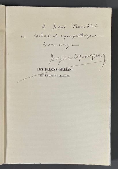 [Genealogy]. MEURGEY DE TUPIGNY (Jacques)....