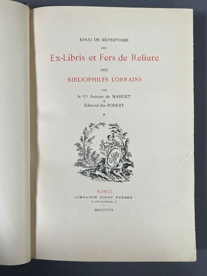 [Bookplates. Bibliophily]. [Lorraine]. MAHUET...