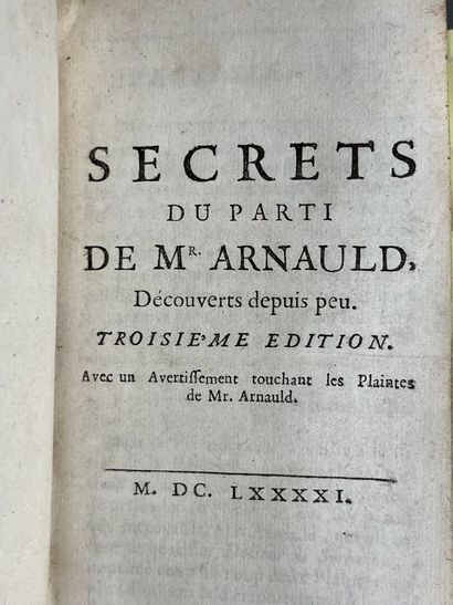 [Jansenism]. [TOURNÉLY (Honoré)]. Secrets...
