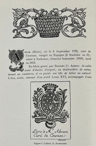 [Bookplates. Bibliophily]. [Aude]. JOURDANNE...