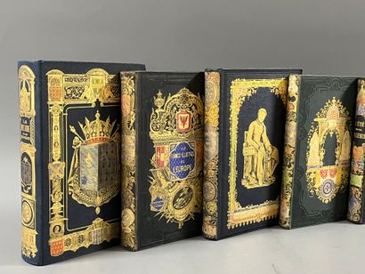 [Romantic boards]. Set of 9 large in-8° volumes...
