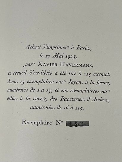 [Bookplates. Bibliophily]. HAVERMANS (Xavier,...
