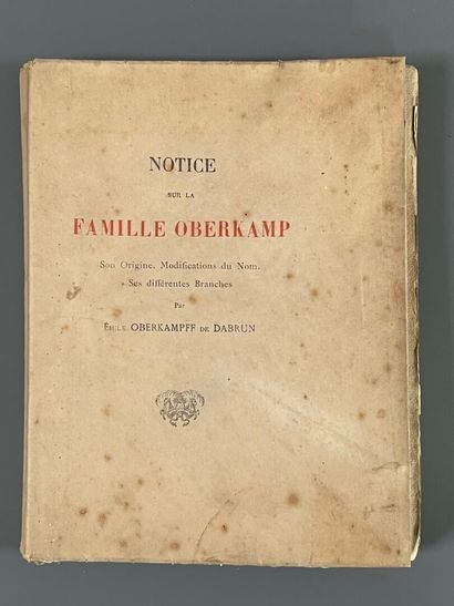 [Genealogy]. OBERKAMPF DE DABRUN (Emile)....