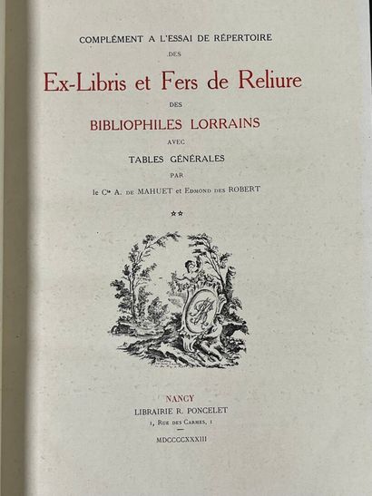 [Bookplates. Bibliophily]. [Lorraine]. MAHUET...