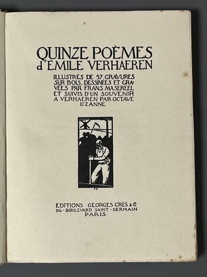 MASEREEL. VERHAEREN (Emile). Fifteen poems...