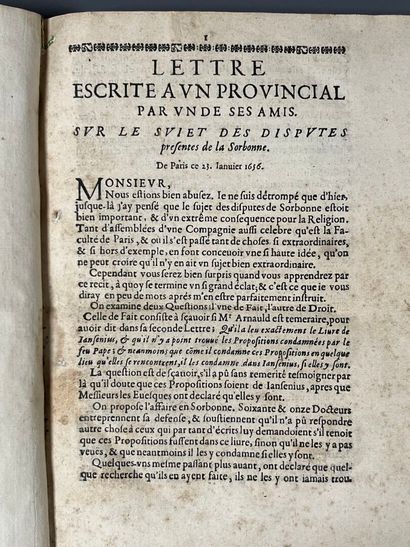 [PASCAL (Blaise)]. [Les Provinciales ou les...