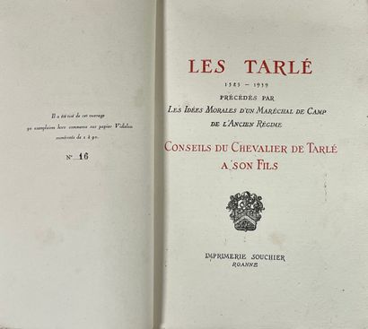 [Genealogy]. TARLÉ (Antoine de), et al. Les...