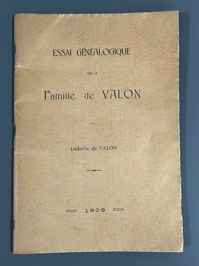 [Genealogy]. VALON (Ludovic de). Essai généalogique...