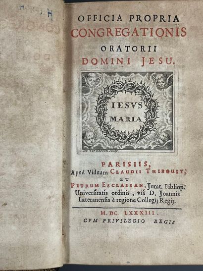 [Liturgie. Oratoire de France]. OFFICIA PROPRIA...
