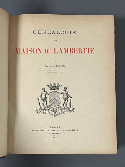 [Genealogy]. LECLER (A.) Genealogy of the...
