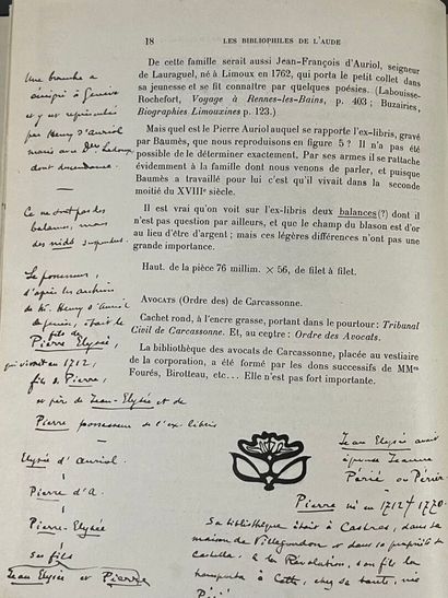 [Bookplates. Bibliophily]. [Aude]. JOURDANNE...