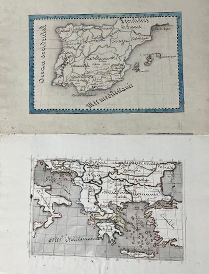 [Manuscript]. [Atlas]. Set of 10 handwritten...