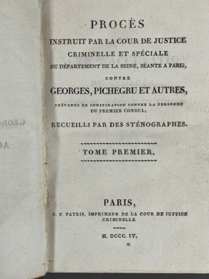 [Consulate]. [Conspiracy of An XII]. [Chouannerie]....