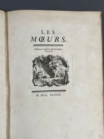 [TOUSSAINT (François-Vincent)] Les moeurs....
