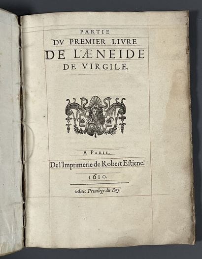 VIRGILE. Part of the first book of Virgil's...
