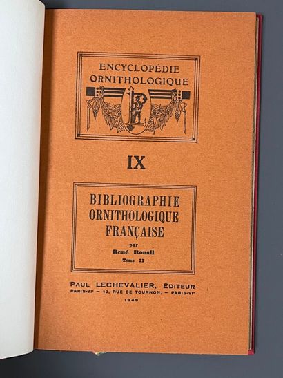 [Bibliography. Ornithology]. MULLENS (W.H.),...