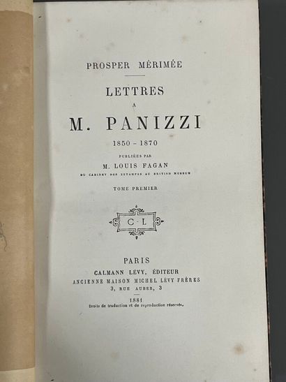 MÉRIMÉE (Prosper). Lettres à M. Panizzi 1850-1870....