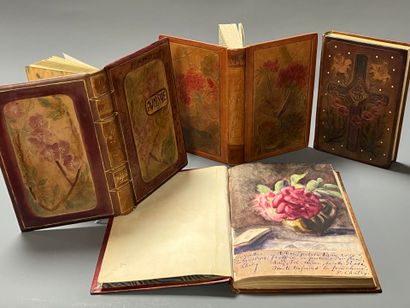 [Album amicorum]. [Reliure cuir repoussé]....