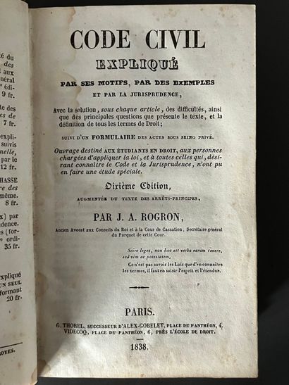 [Droit]. LOT de codes civils et divers comprenant...