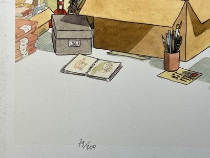 D'après André JUILLARD
La boite à dessins.
Lithographie...