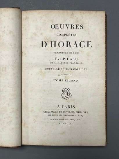 HORACE. OEuvres complètes traduites en vers...