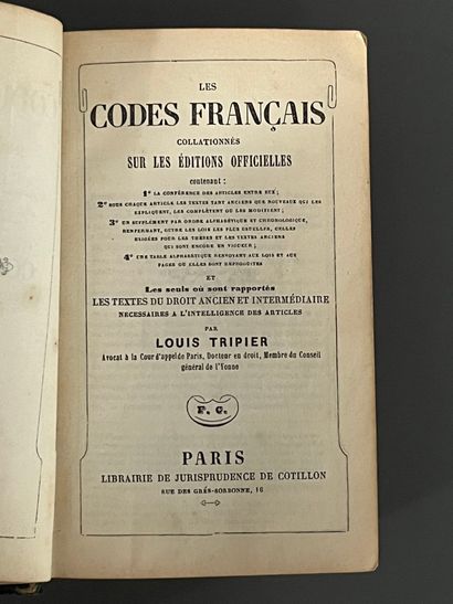 [Droit]. LOT de codes civils et divers comprenant...