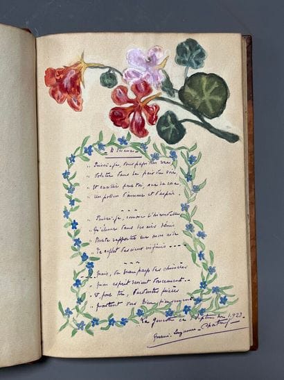 [Album amicorum]. [Reliure cuir repoussé]....